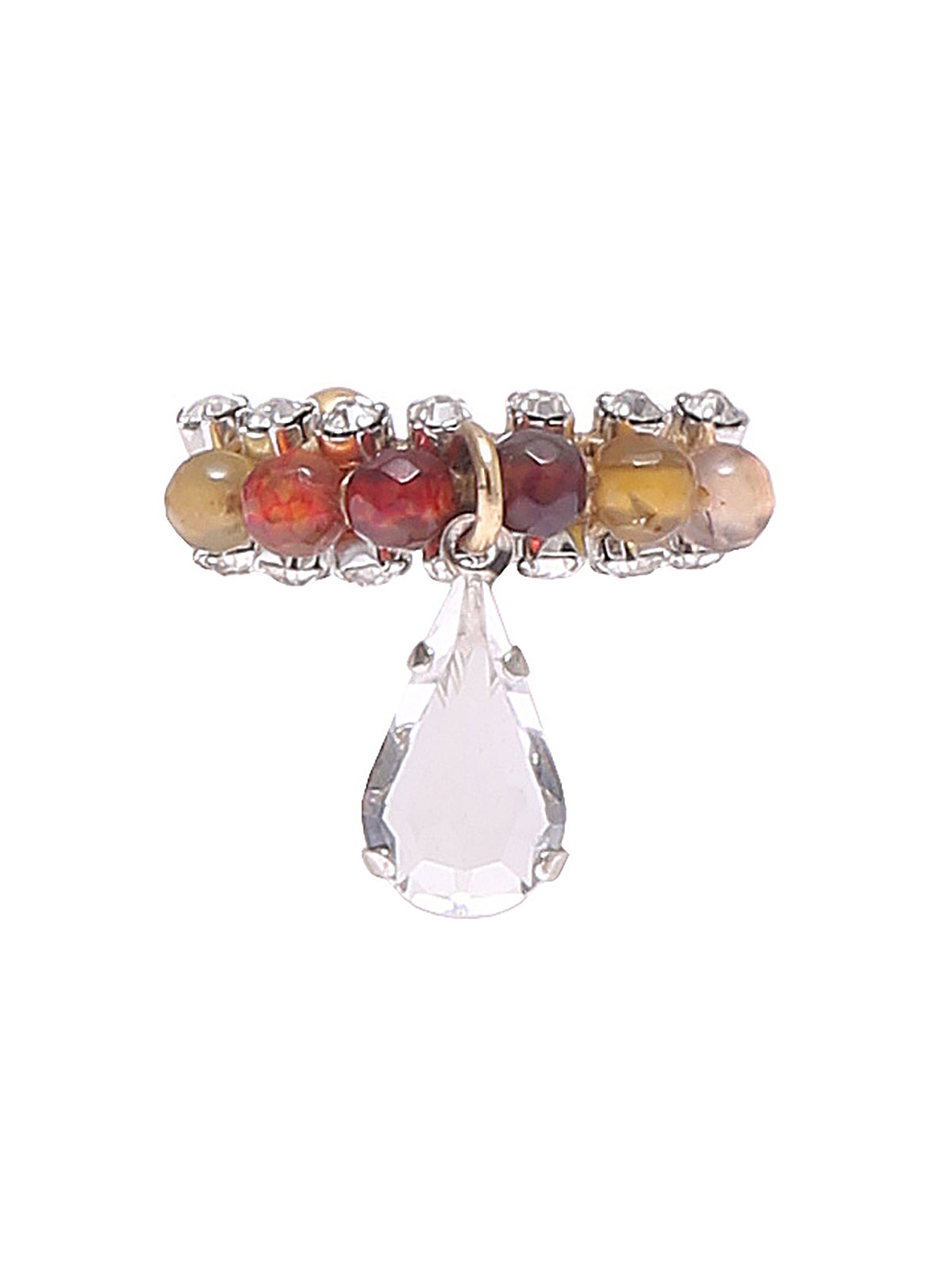 Anello con perle giada multicolor