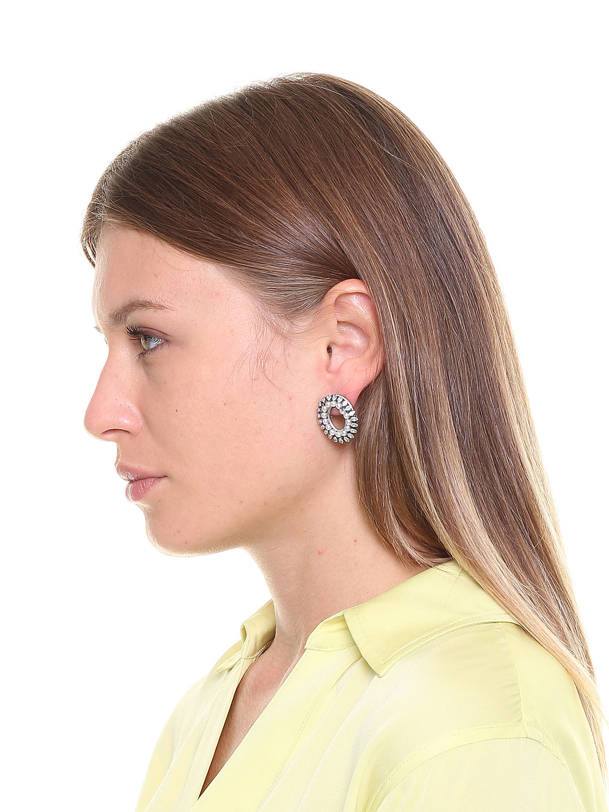 Oval crystal earrings 