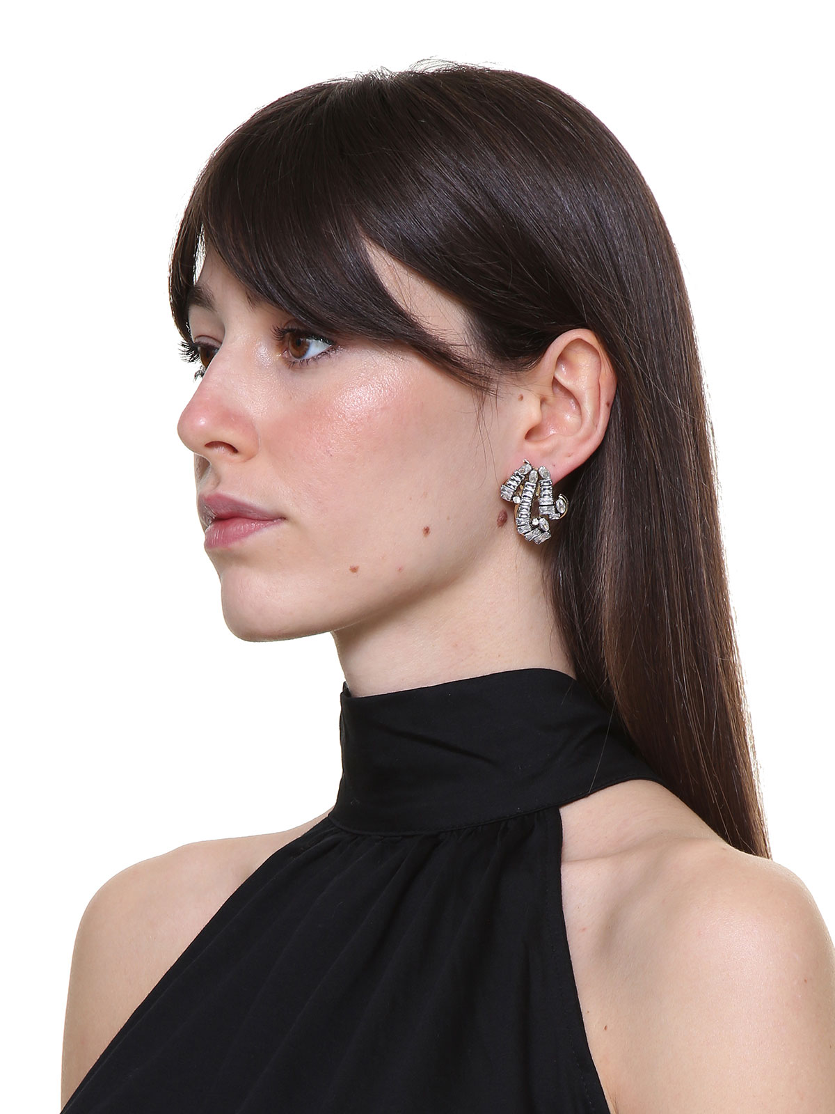 Crystal curly earrings