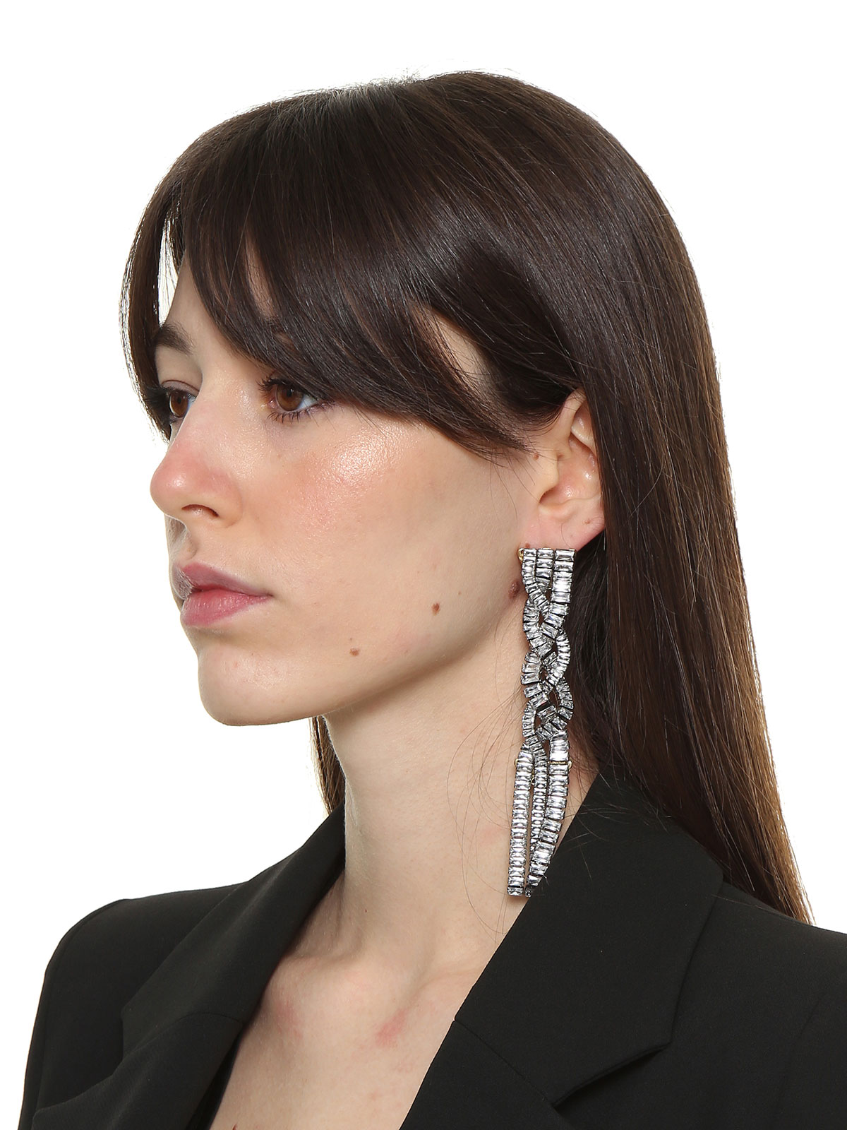 Earrings  with crystal braid decoration