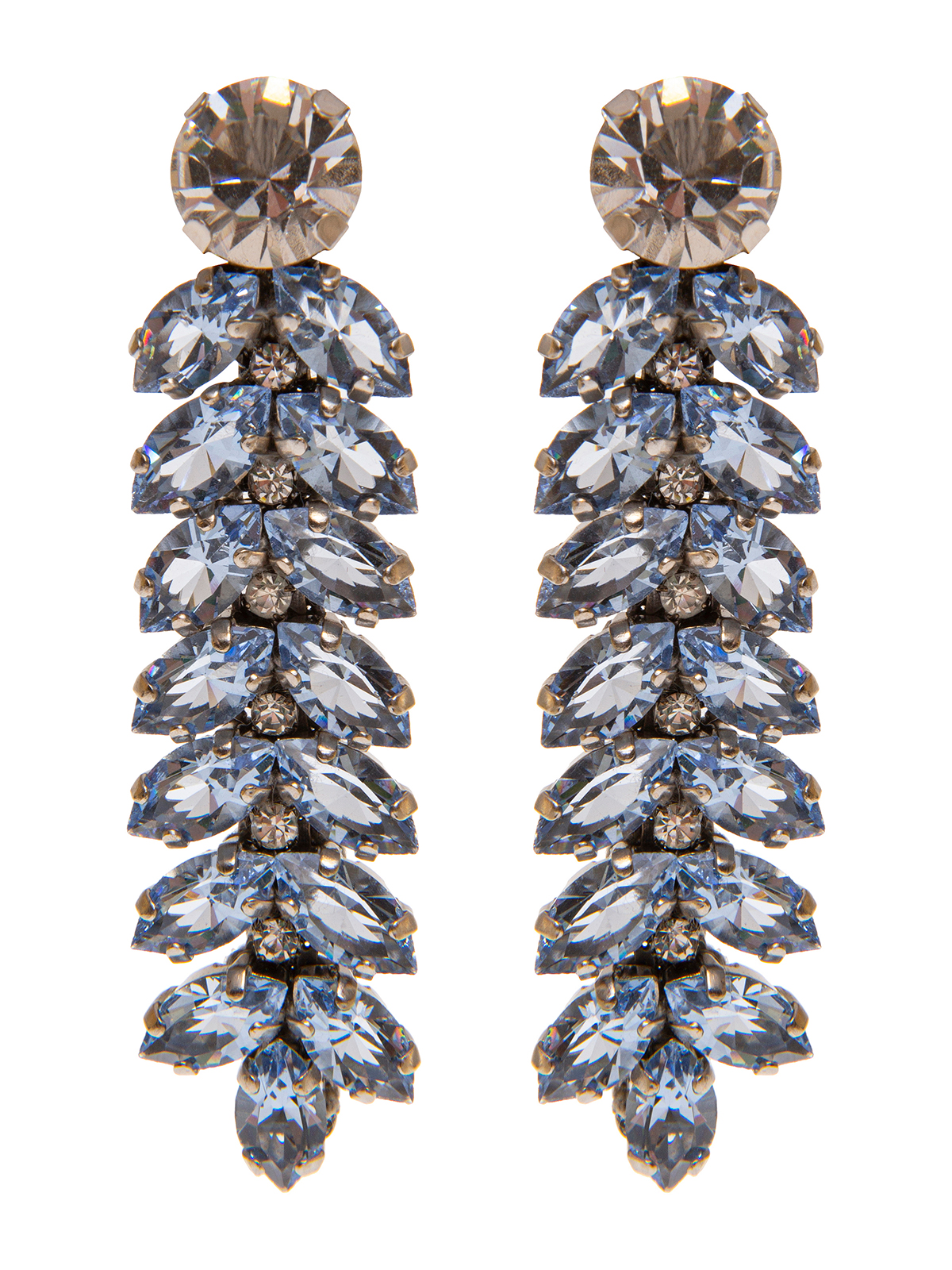 Pendent stone cluster earrings