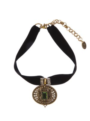 Collana nastro velluto con emblema pendente